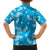 Hawaii Monstera Deliciosa Family Matching Tank Maxi Dress and Hawaiian Shirt Blue Plumeria Polynesian Pattern - Polynesian Pride