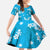 Hawaii Monstera Deliciosa Family Matching Tank Maxi Dress and Hawaiian Shirt Blue Plumeria Polynesian Pattern - Polynesian Pride