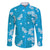 Hawaii Monstera Deliciosa Family Matching Tank Maxi Dress and Hawaiian Shirt Blue Plumeria Polynesian Pattern - Polynesian Pride