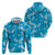 Hawaii Monstera Deliciosa Hoodie Blue Plumeria Polynesian Pattern - Polynesian Pride