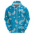 Hawaii Monstera Deliciosa Hoodie Blue Plumeria Polynesian Pattern - Polynesian Pride