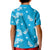Hawaii Monstera Deliciosa Kid Polo Shirt Blue Plumeria Polynesian Pattern - Polynesian Pride