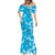 Hawaii Monstera Deliciosa Mermaid Dress Blue Plumeria Polynesian Pattern - Polynesian Pride