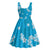 Hawaii Monstera Deliciosa Midi Dress Blue Plumeria Polynesian Pattern - Polynesian Pride