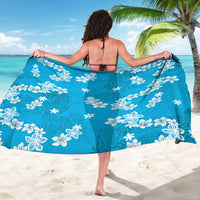 Hawaii Monstera Deliciosa Sarong Blue Plumeria Polynesian Pattern - Polynesian Pride