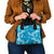 Hawaii Monstera Deliciosa Shoulder Handbag Blue Plumeria Polynesian Pattern - Polynesian Pride