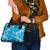 Hawaii Monstera Deliciosa Shoulder Handbag Blue Plumeria Polynesian Pattern - Polynesian Pride