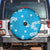 Hawaii Monstera Deliciosa Spare Tire Cover Blue Plumeria Polynesian Pattern - Polynesian Pride