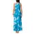 Hawaii Monstera Deliciosa Tank Maxi Dress Blue Plumeria Polynesian Pattern - Polynesian Pride