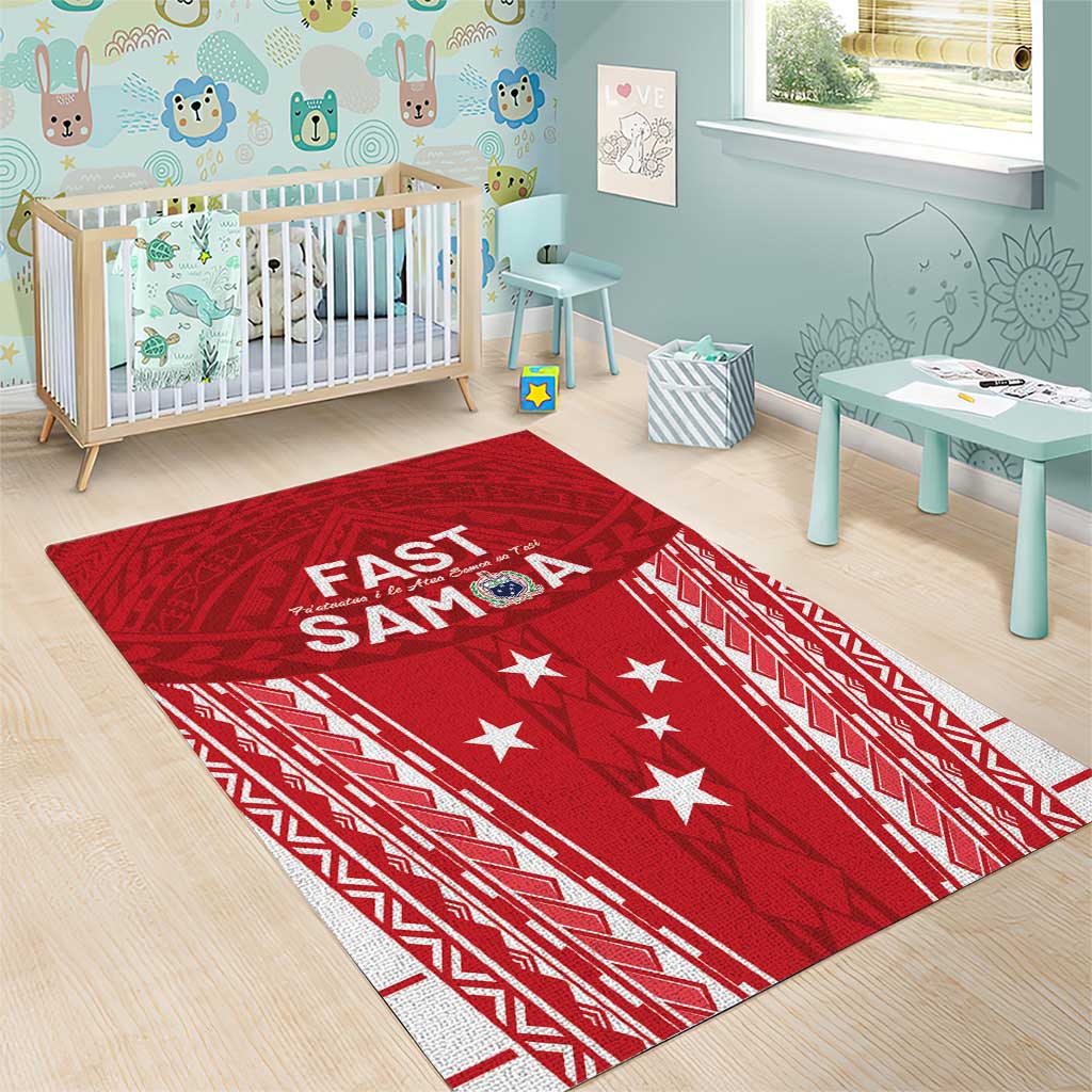 Samoa FAST Area Rug Forever Proud Samoan Tribal Pattern - Polynesian Pride