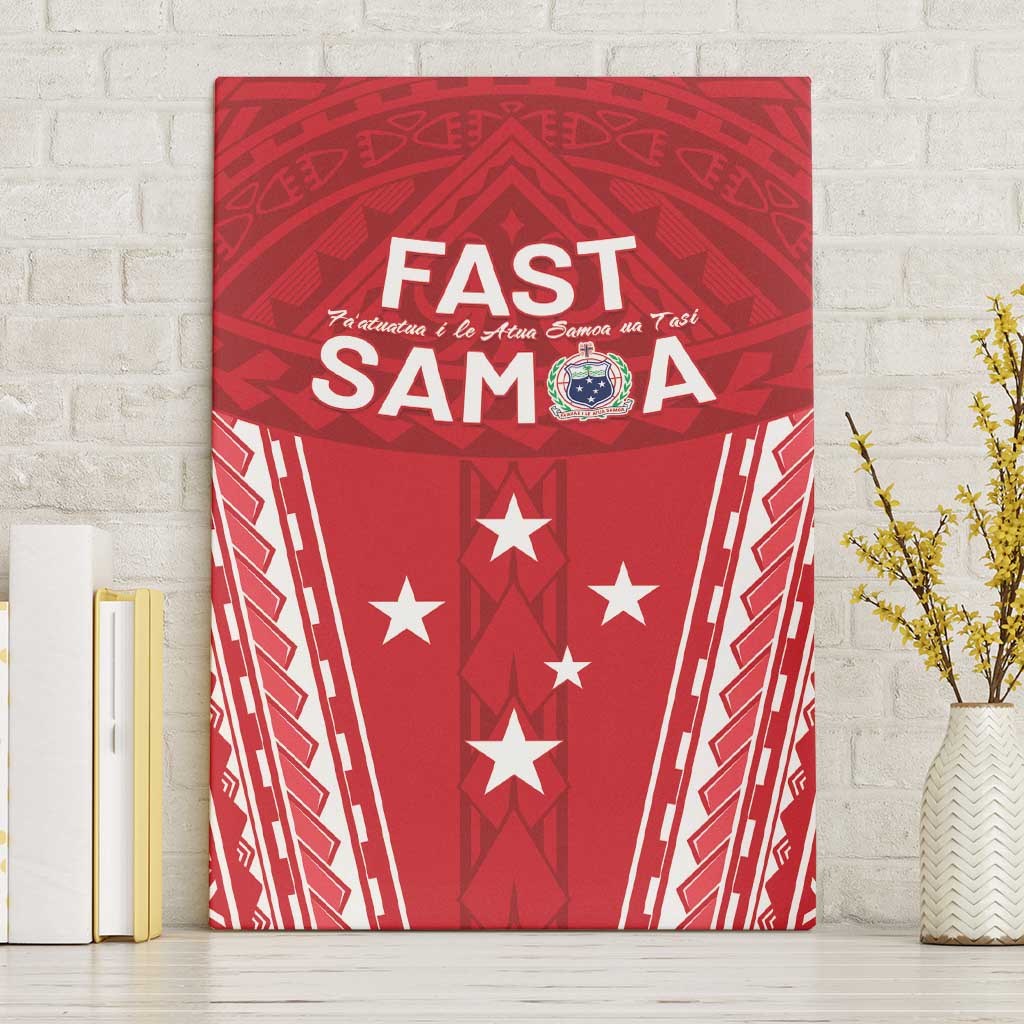 Samoa FAST Canvas Wall Art Forever Proud Samoan Tribal Pattern - Polynesian Pride