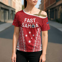 Samoa FAST Cross Shoulder Shirt Forever Proud Samoan Tribal Pattern - Polynesian Pride