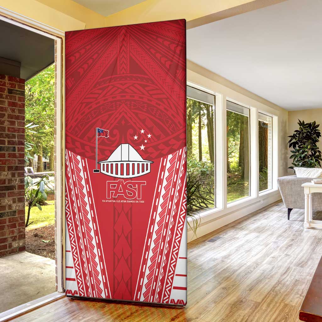 Samoa FAST Door Cover Forever Proud Samoan Tribal Pattern - Polynesian Pride
