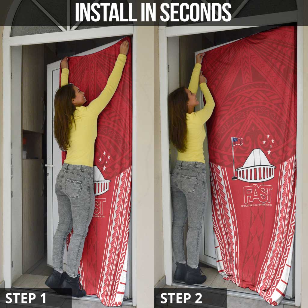Samoa FAST Door Cover Forever Proud Samoan Tribal Pattern - Polynesian Pride
