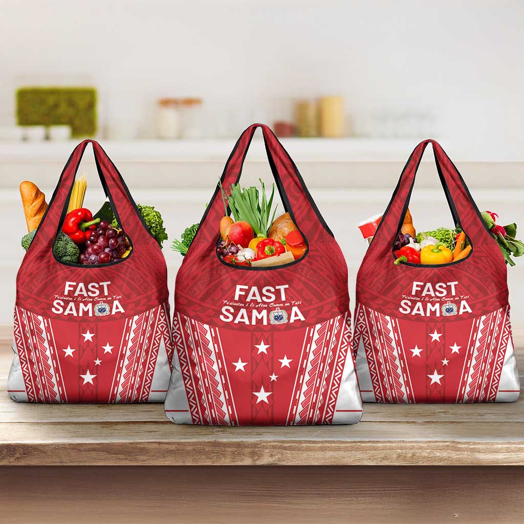 Samoa FAST Grocery Bag Forever Proud Samoan Tribal Pattern - Polynesian Pride