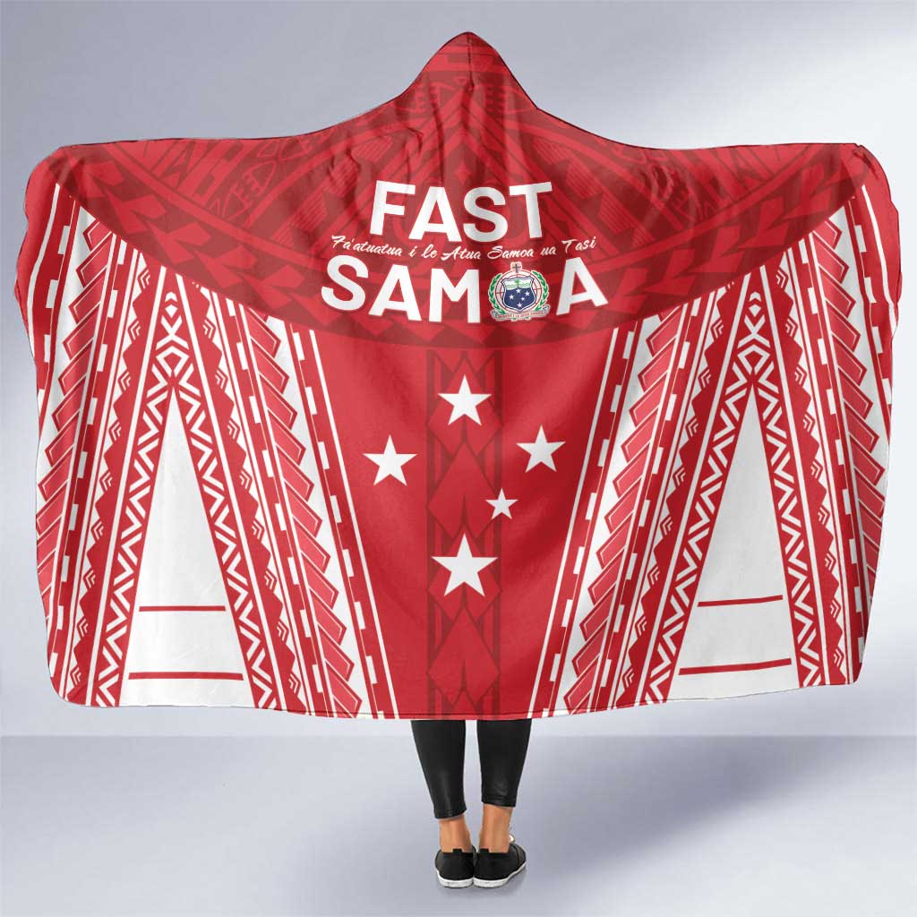 Samoa FAST Hooded Blanket Forever Proud Samoan Tribal Pattern - Polynesian Pride