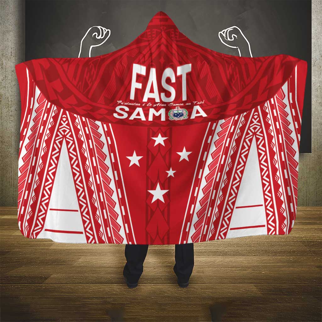 Samoa FAST Hooded Blanket Forever Proud Samoan Tribal Pattern - Polynesian Pride