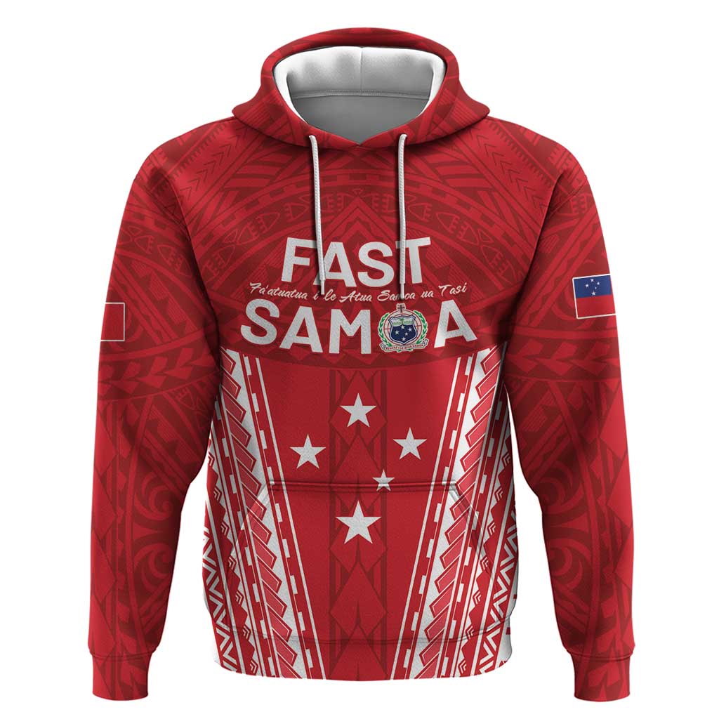 Samoa FAST Hoodie Forever Proud Samoan Tribal Pattern - Polynesian Pride