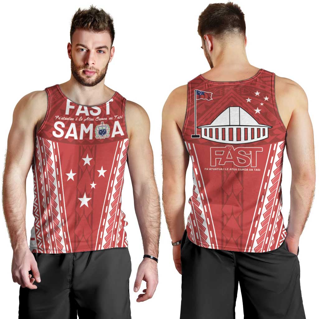 Samoa FAST Men Tank Top Forever Proud Samoan Tribal Pattern - Polynesian Pride