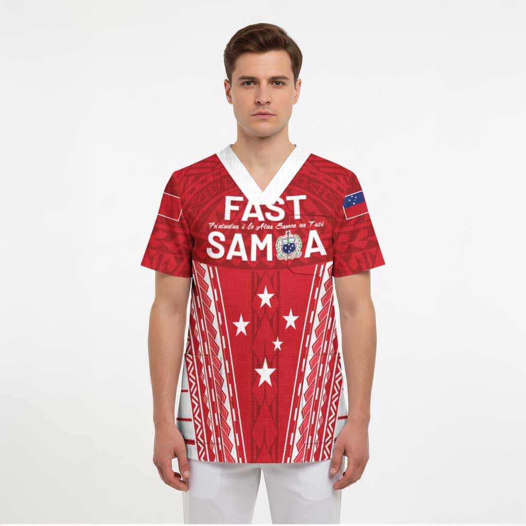 Samoa FAST Scrub Top Forever Proud Samoan Tribal Pattern - Polynesian Pride