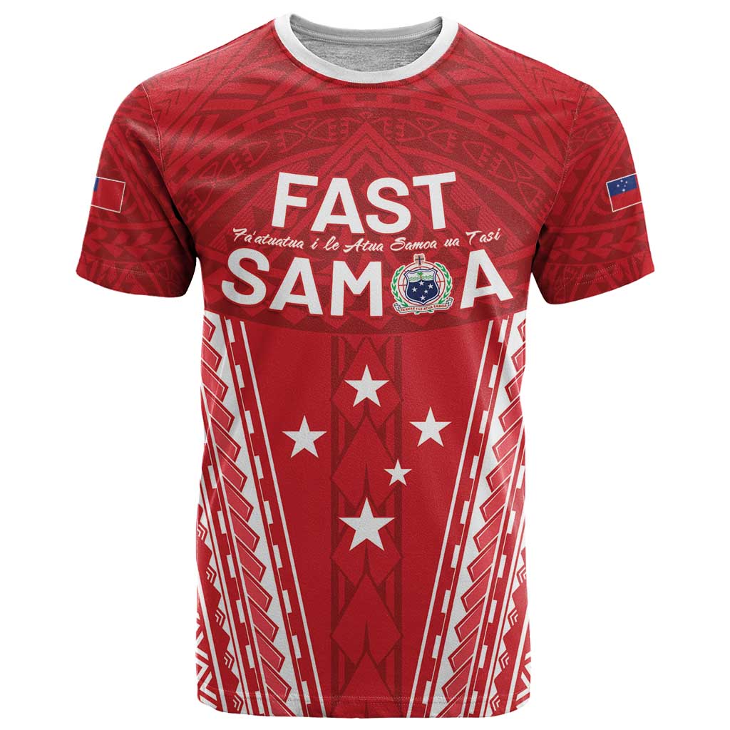 Samoa FAST T Shirt Forever Proud Samoan Tribal Pattern - Polynesian Pride