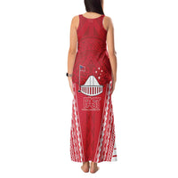 Samoa FAST Tank Maxi Dress Forever Proud Samoan Tribal Pattern - Polynesian Pride