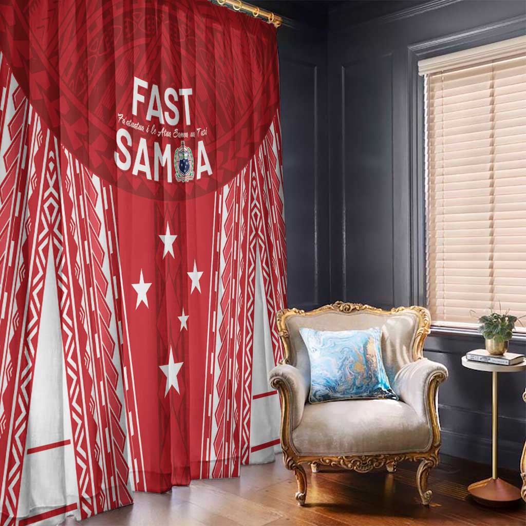 Samoa FAST Window Curtain Forever Proud Samoan Tribal Pattern - Polynesian Pride