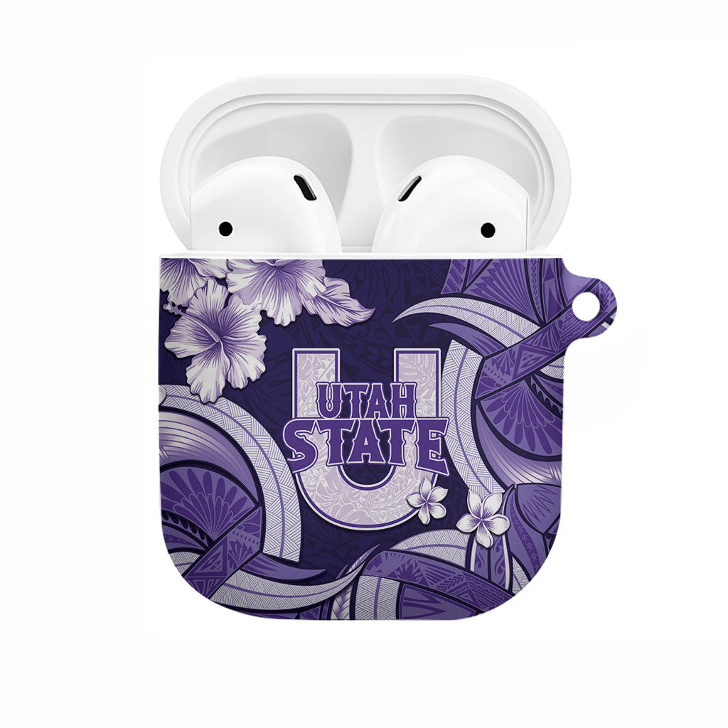 Utah State Polynesian Heritage AirPods Case Floral Tribal Pattern Tropical Flowers LT05 Purple - Polynesian Pride