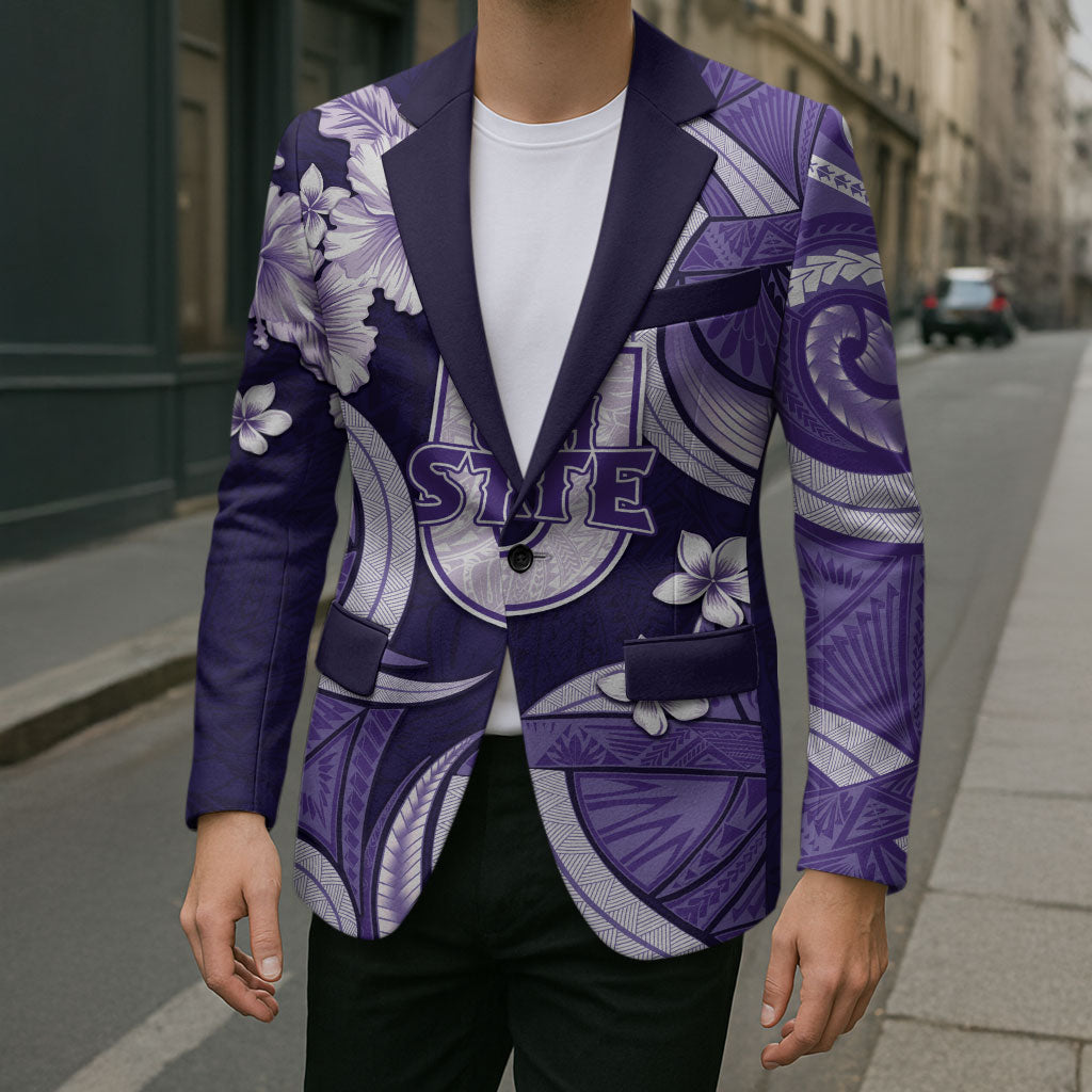 Utah State Polynesian Heritage Blazer Floral Tribal Pattern Tropical Flowers