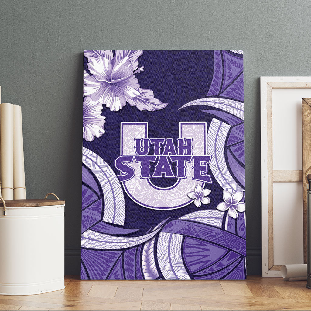 Utah State Polynesian Heritage Canvas Wall Art Floral Tribal Pattern Tropical Flowers LT05 - Polynesian Pride