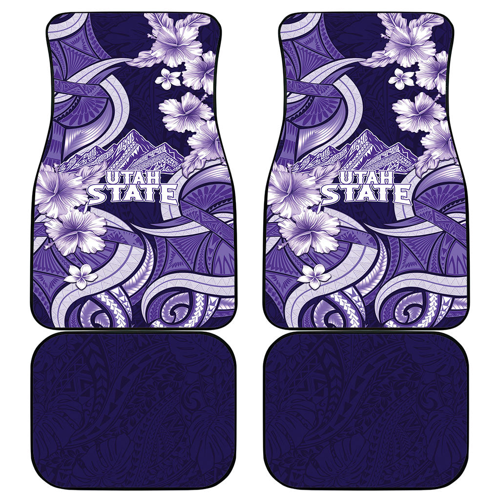 Utah State Polynesian Heritage Car Mats Floral Tribal Pattern Tropical Flowers LT05 - Polynesian Pride