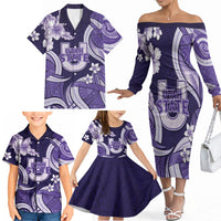 Utah State Polynesian Heritage Family Matching Off The Shoulder Long Sleeve Dress and Hawaiian Shirt Floral Tribal Pattern Tropical Flowers LT05 - Polynesian Pride