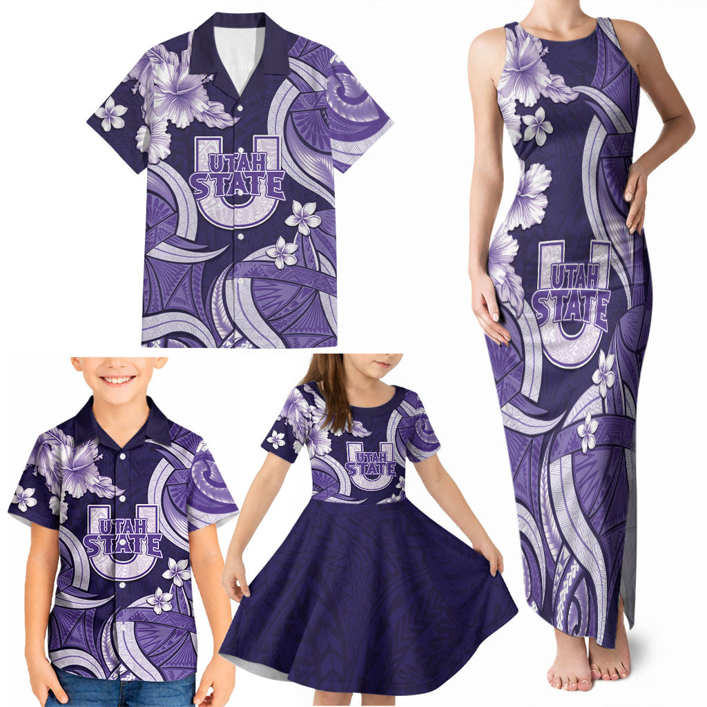 Utah State Polynesian Heritage Family Matching Tank Maxi Dress and Hawaiian Shirt Floral Tribal Pattern Tropical Flowers LT05 - Polynesian Pride