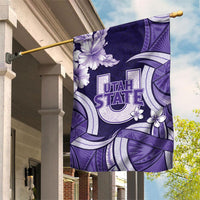 Utah State Polynesian Heritage Garden Flag Floral Tribal Pattern Tropical Flowers LT05 House Flag Purple - Polynesian Pride