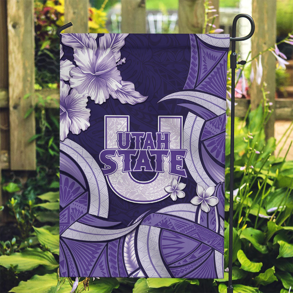 Utah State Polynesian Heritage Garden Flag Floral Tribal Pattern Tropical Flowers LT05 Garden Flag Purple - Polynesian Pride