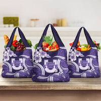 Utah State Polynesian Heritage Grocery Bag Floral Tribal Pattern Tropical Flowers