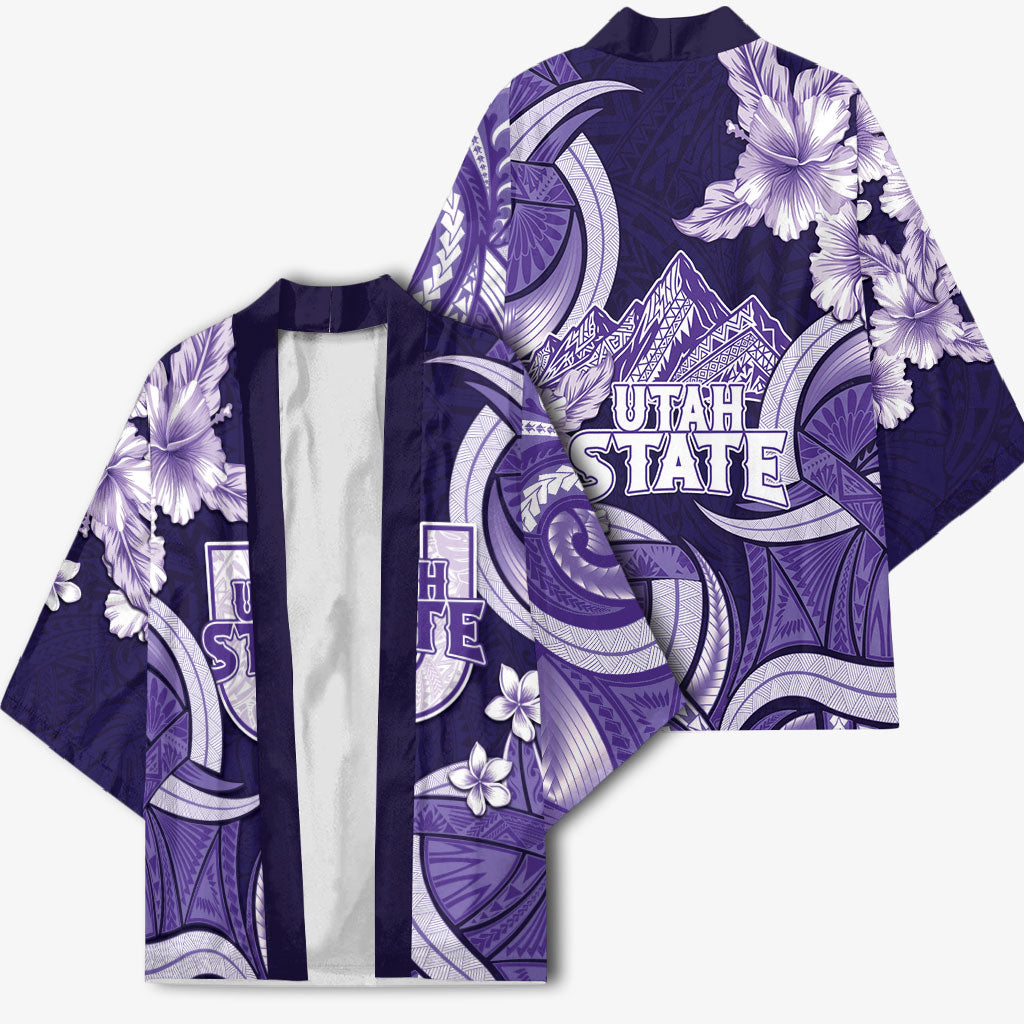 Utah State Polynesian Heritage Kimono Floral Tribal Pattern Tropical Flowers