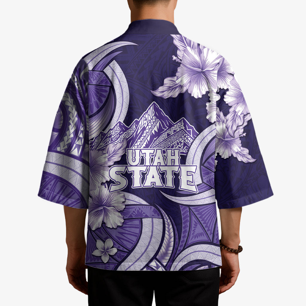 Utah State Polynesian Heritage Kimono Floral Tribal Pattern Tropical Flowers
