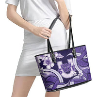 Utah State Polynesian Heritage Leather Tote Bag Floral Tribal Pattern Tropical Flowers LT05 - Polynesian Pride