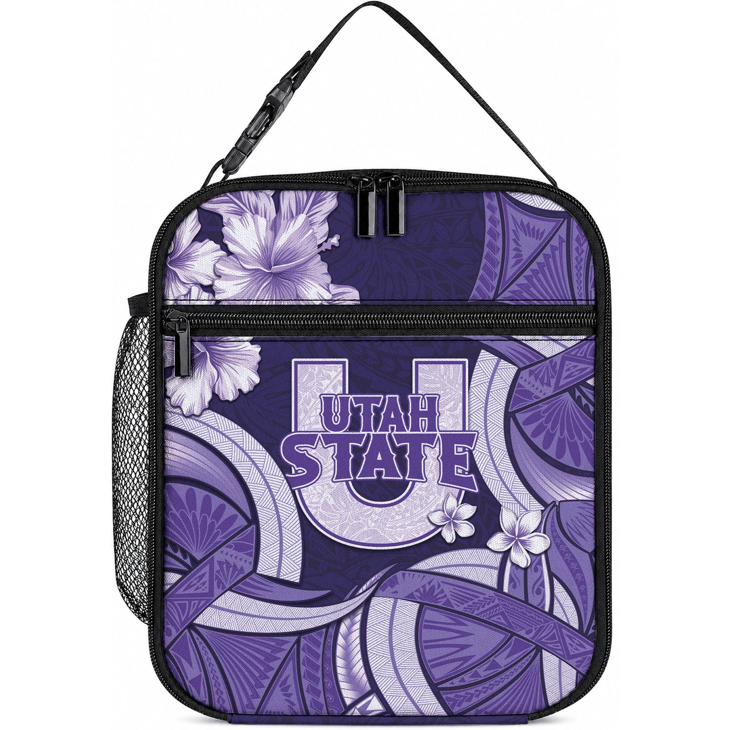 Utah State Polynesian Heritage Lunch Bag Floral Tribal Pattern Tropical Flowers