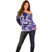 Utah State Polynesian Heritage Off Shoulder Sweater Floral Tribal Pattern Tropical Flowers LT05 - Polynesian Pride