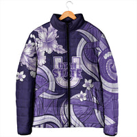 Utah State Polynesian Heritage Padded Jacket Floral Tribal Pattern Tropical Flowers