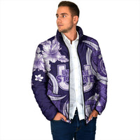 Utah State Polynesian Heritage Padded Jacket Floral Tribal Pattern Tropical Flowers