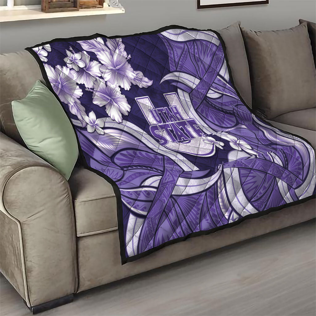 Utah State Polynesian Heritage Quilt Floral Tribal Pattern Tropical Flowers