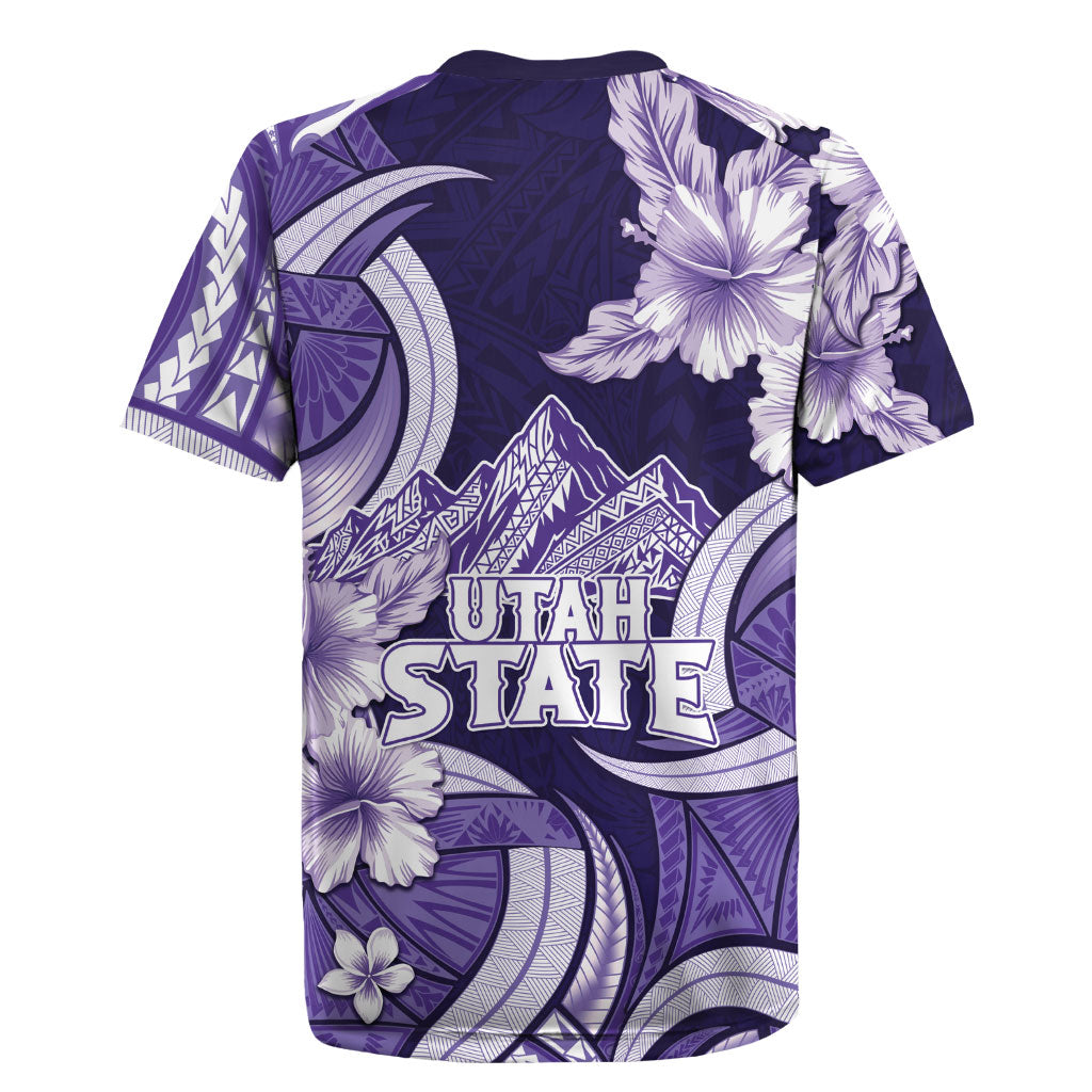Utah State Polynesian Heritage Rugby Jersey Floral Tribal Pattern Tropical Flowers LT05 - Polynesian Pride
