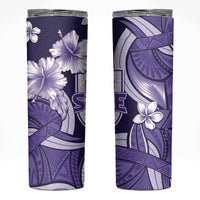 Utah State Polynesian Heritage Skinny Tumbler Floral Tribal Pattern Tropical Flowers LT05 Purple - Polynesian Pride