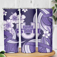 Utah State Polynesian Heritage Skinny Tumbler Floral Tribal Pattern Tropical Flowers LT05 - Polynesian Pride