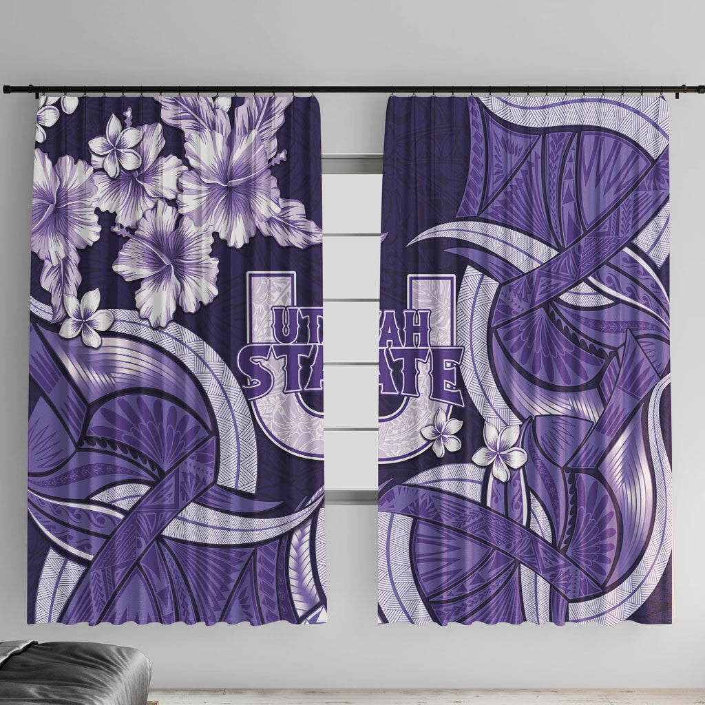 Utah State Polynesian Heritage Window Curtain Floral Tribal Pattern Tropical Flowers