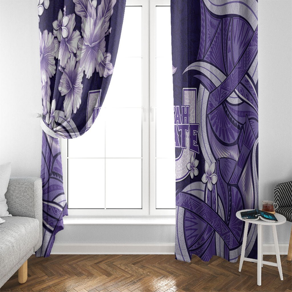 Utah State Polynesian Heritage Window Curtain Floral Tribal Pattern Tropical Flowers