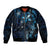 Hawaii Makahiki Season Bomber Jacket Floral Tribal Tattoo Blue Galaxy